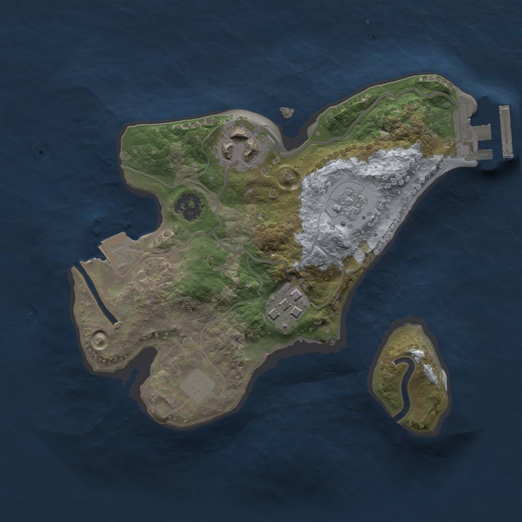 Rust Map: Procedural Map, Size: 2000, Seed: 812709267, 7 Monuments