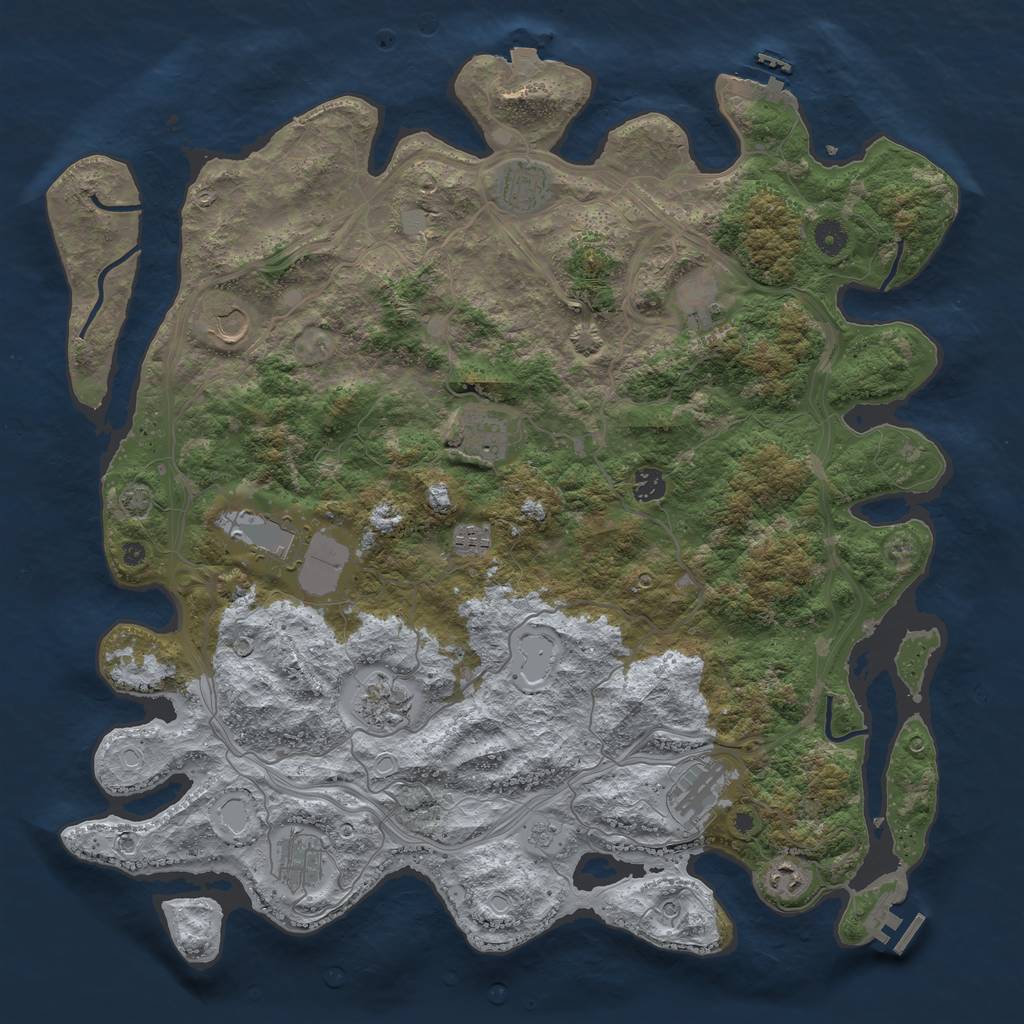 Rust Map: Procedural Map, Size: 4500, Seed: 566837342, 19 Monuments