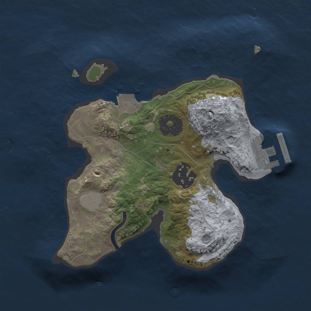 Rust Map: Procedural Map, Size: 2000, Seed: 1480446045, 5 Monuments