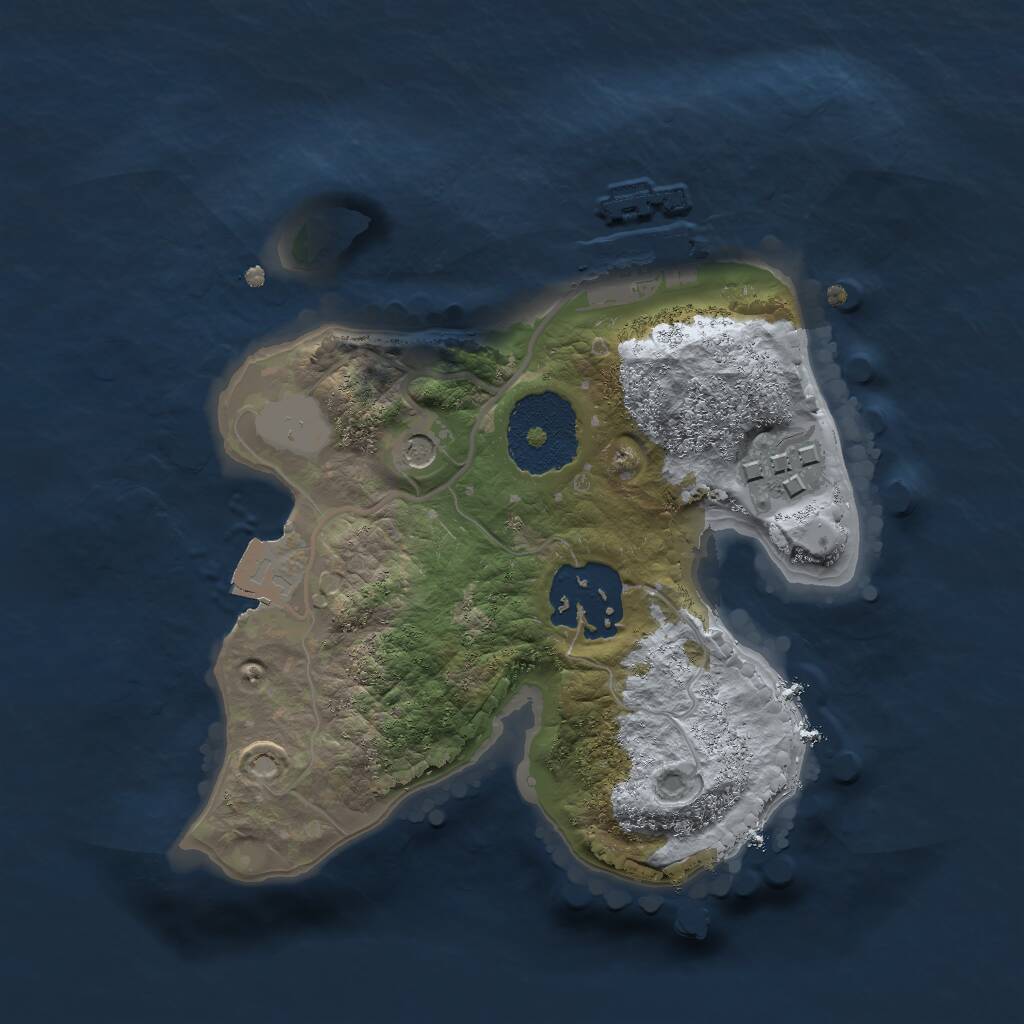 Rust Map: Procedural Map, Size: 2000, Seed: 1480446045, 5 Monuments