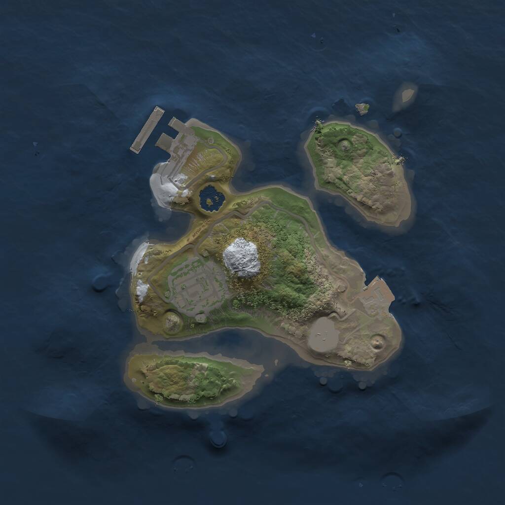 Rust Map: Procedural Map, Size: 2000, Seed: 24356, 3 Monuments