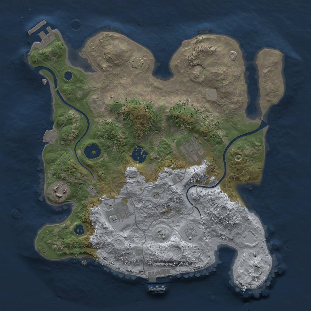 Rust Map: Procedural Map, Size: 3000, Seed: 276893630, 10 Monuments