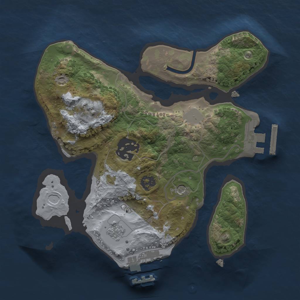 Rust Map: Procedural Map, Size: 2000, Seed: 447265377, 8 Monuments