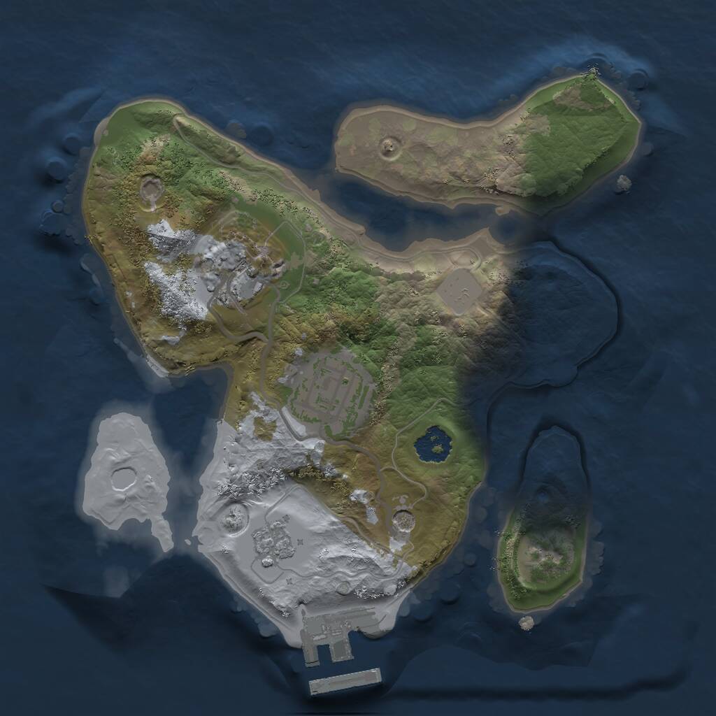 Rust Map: Procedural Map, Size: 2000, Seed: 447265377, 6 Monuments
