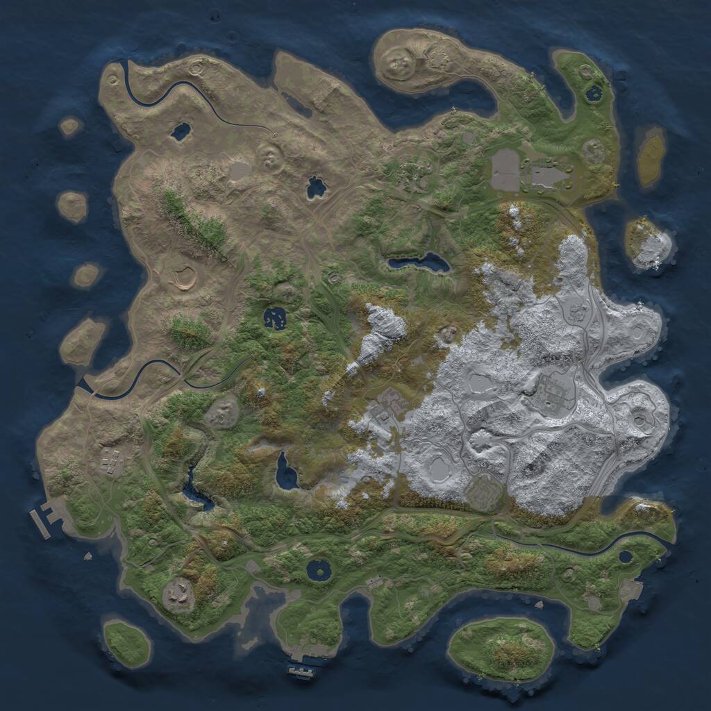 Rust Map: Procedural Map, Size: 4500, Seed: 200485483, 15 Monuments
