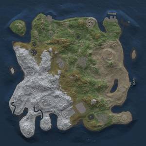 Thumbnail Rust Map: Procedural Map, Size: 3500, Seed: 1160751132, 17 Monuments