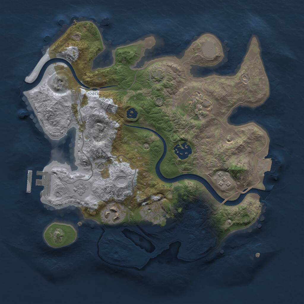 Rust Map: Procedural Map, Size: 2750, Seed: 874140342, 10 Monuments