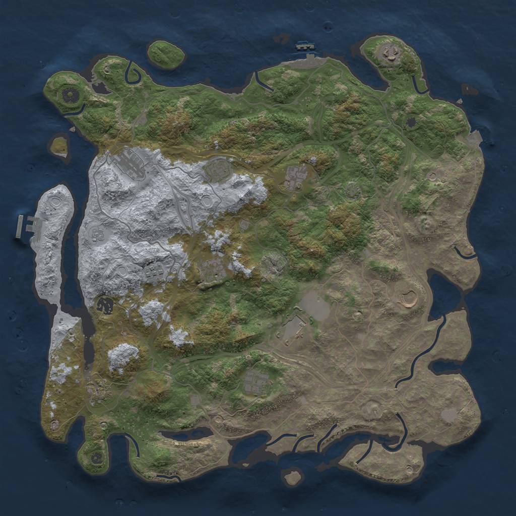 Rust Map: Procedural Map, Size: 4500, Seed: 650418248, 19 Monuments