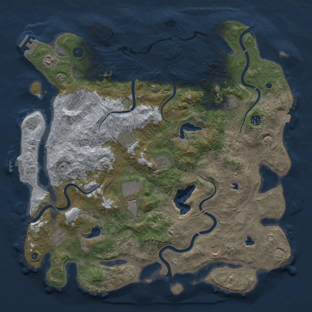 Rust Map: Procedural Map, Size: 4500, Seed: 650418248, 17 Monuments
