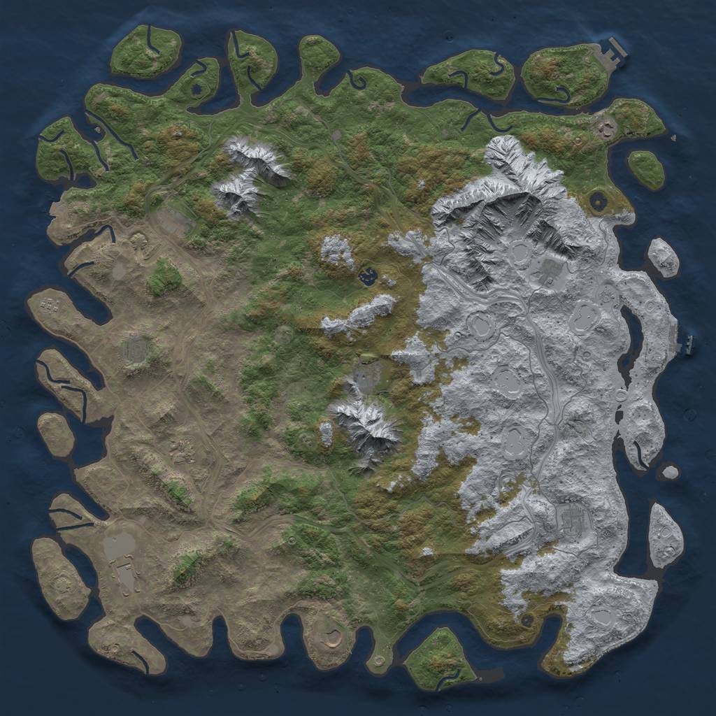 Rust Map: Procedural Map, Size: 6000, Seed: 5049642, 19 Monuments