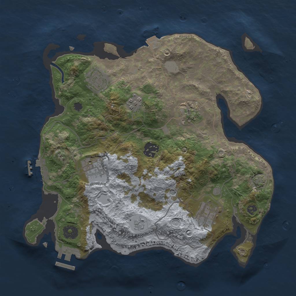 Rust Map: Procedural Map, Size: 3000, Seed: 760069131, 14 Monuments