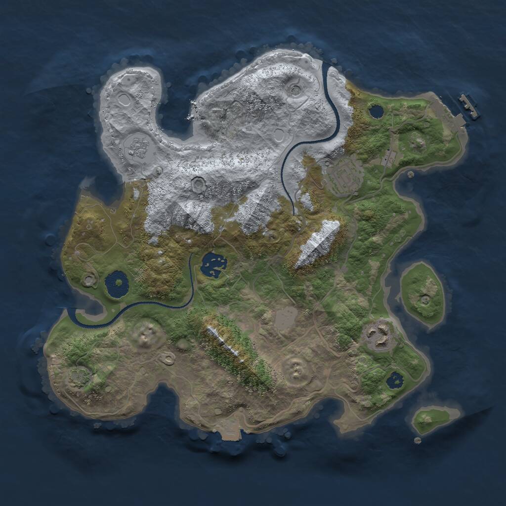 Rust Map: Procedural Map, Size: 3000, Seed: 440, 8 Monuments