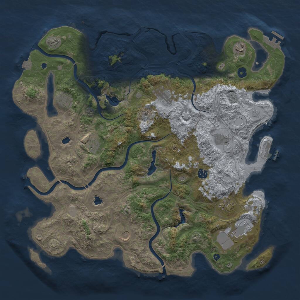 Rust Map: Procedural Map, Size: 4500, Seed: 1798924034, 16 Monuments