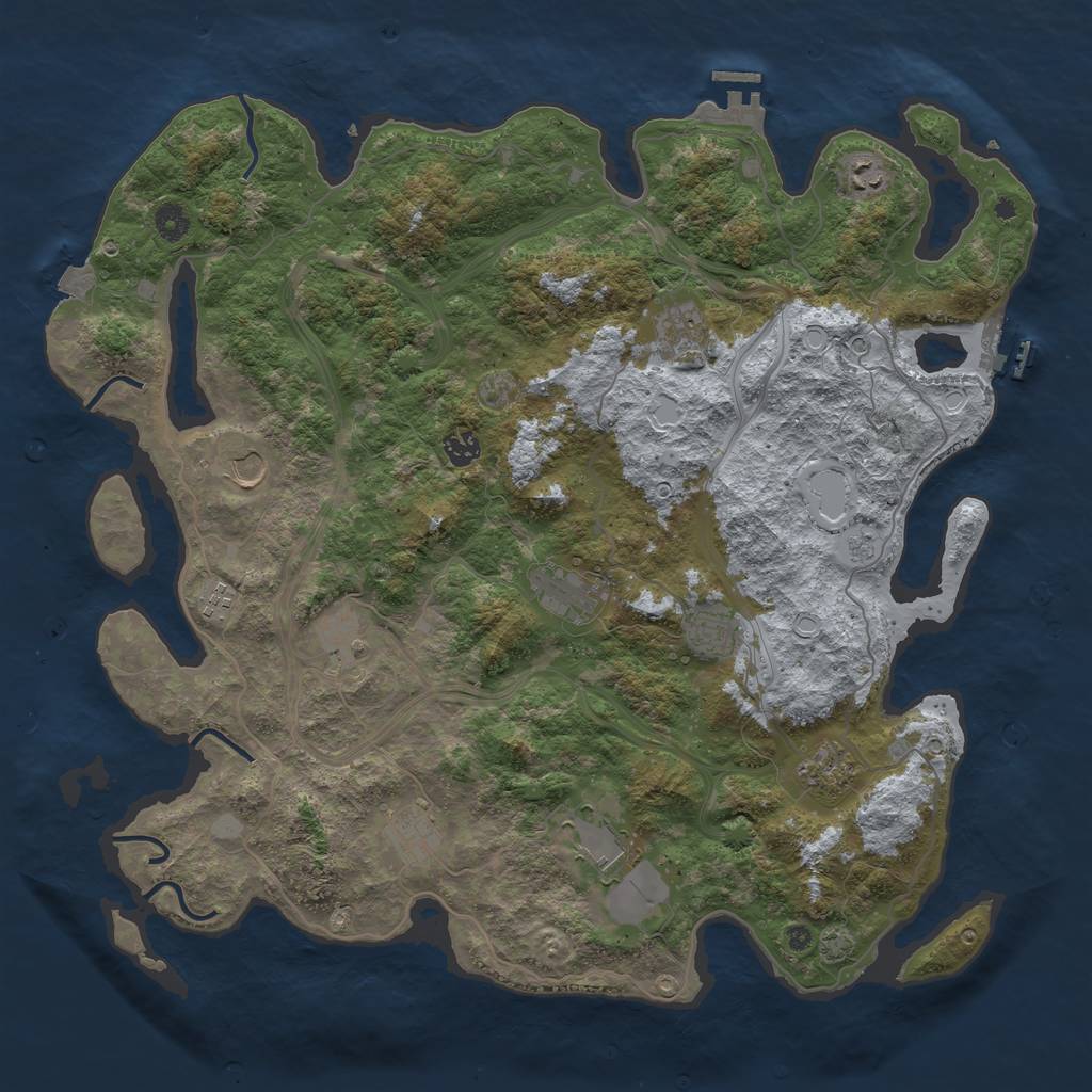 Rust Map: Procedural Map, Size: 4500, Seed: 1798924034, 19 Monuments