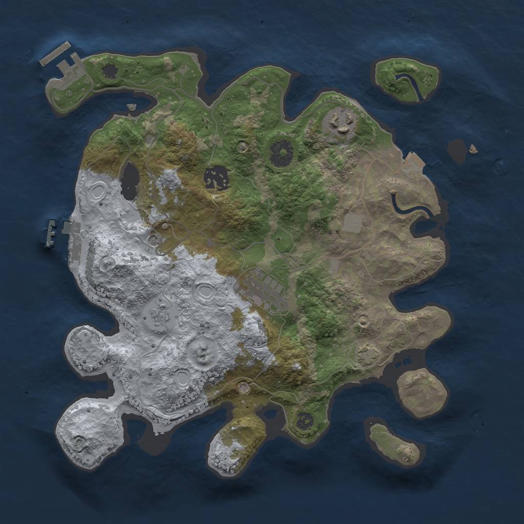 Rust Map: Procedural Map, Size: 3000, Seed: 7426, 11 Monuments