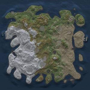 Thumbnail Rust Map: Procedural Map, Size: 4000, Seed: 408366127, 18 Monuments