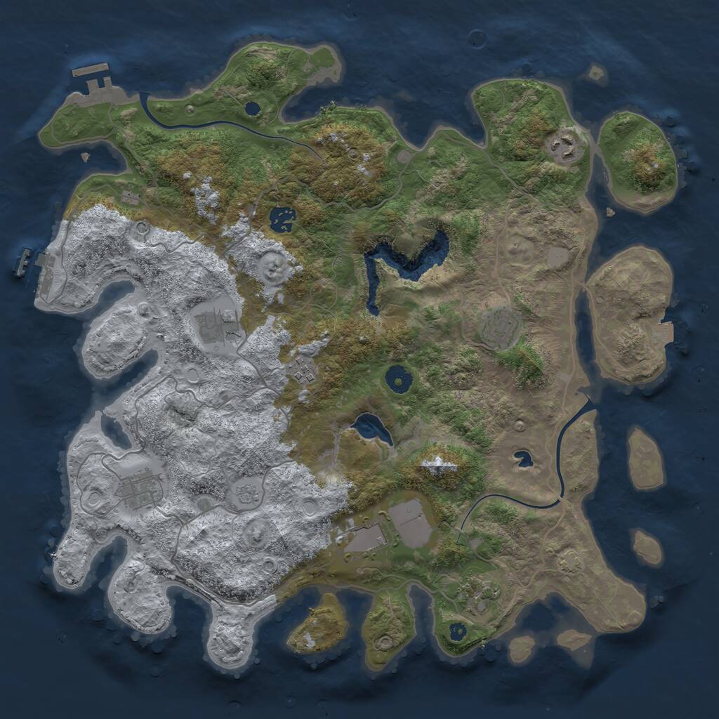 Rust Map: Procedural Map, Size: 4000, Seed: 408366127, 14 Monuments