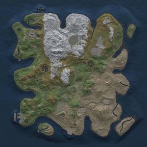 Thumbnail Rust Map: Procedural Map, Size: 3500, Seed: 18392532, 15 Monuments