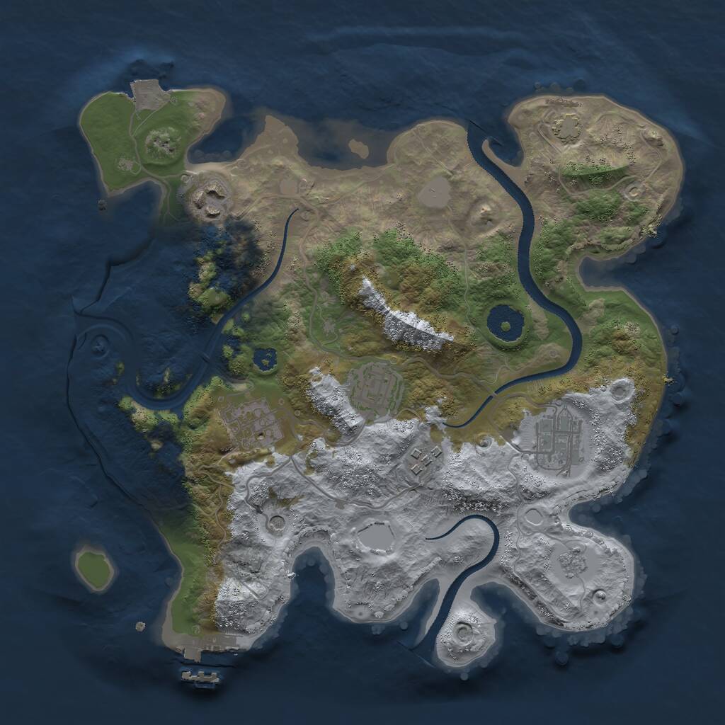 Rust Map: Procedural Map, Size: 2999, Seed: 50000, 10 Monuments