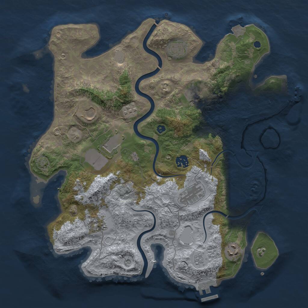 Rust Map: Procedural Map, Size: 3600, Seed: 10420, 15 Monuments