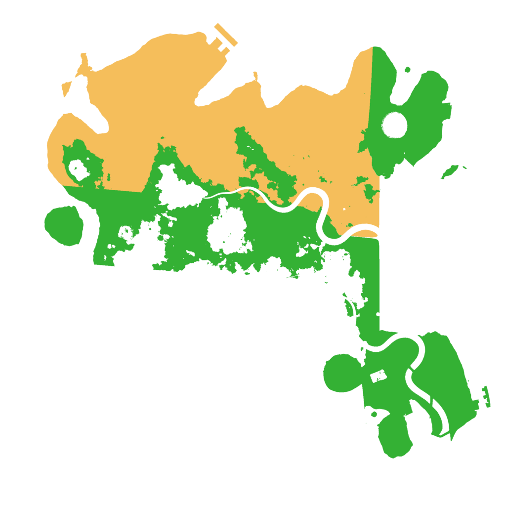 Biome Rust Map: Procedural Map, Size: 3600, Seed: 11045
