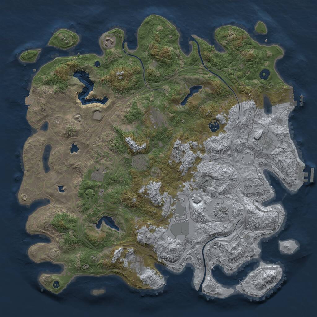 Rust Map: Procedural Map, Size: 4500, Seed: 96218184, 16 Monuments