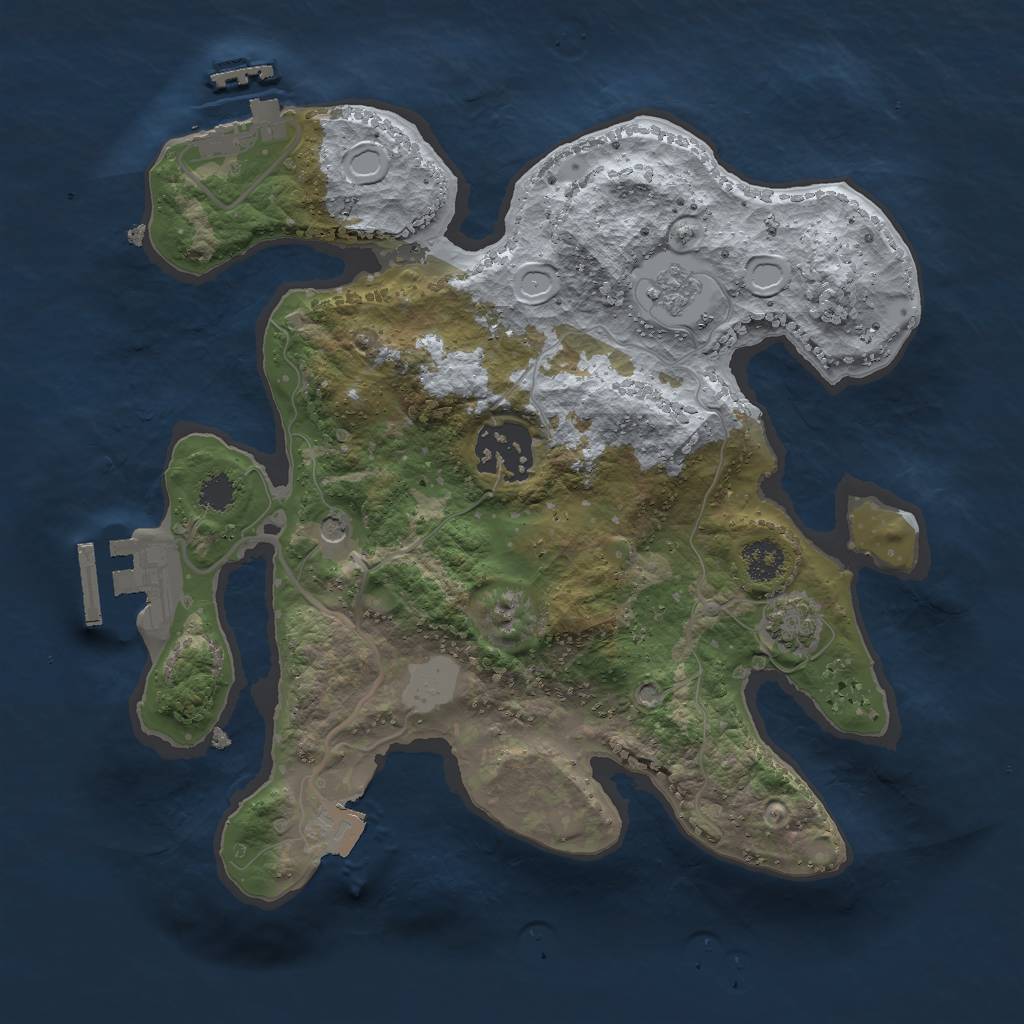 Rust Map: Procedural Map, Size: 2500, Seed: 261956314, 9 Monuments