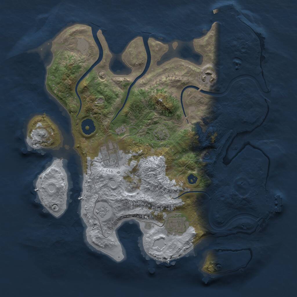 Rust Map: Procedural Map, Size: 3000, Seed: 111781323, 9 Monuments