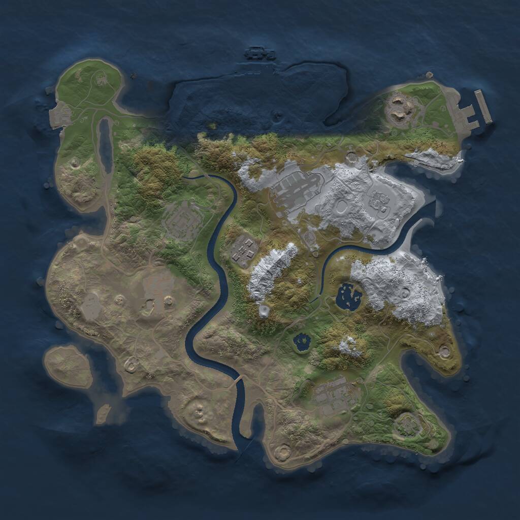 Rust Map: Procedural Map, Size: 3000, Seed: 45689, 13 Monuments