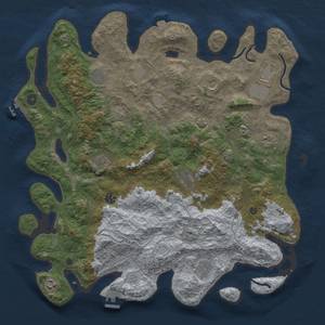 Thumbnail Rust Map: Procedural Map, Size: 4500, Seed: 15343, 19 Monuments