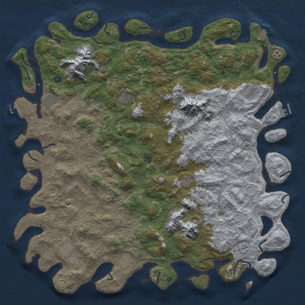 Rust Map: Procedural Map, Size: 6000, Seed: 3311122, 19 Monuments