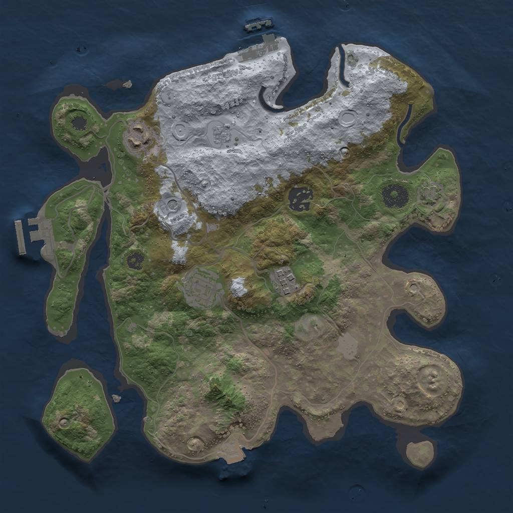 Rust Map: Procedural Map, Size: 3000, Seed: 92749, 12 Monuments