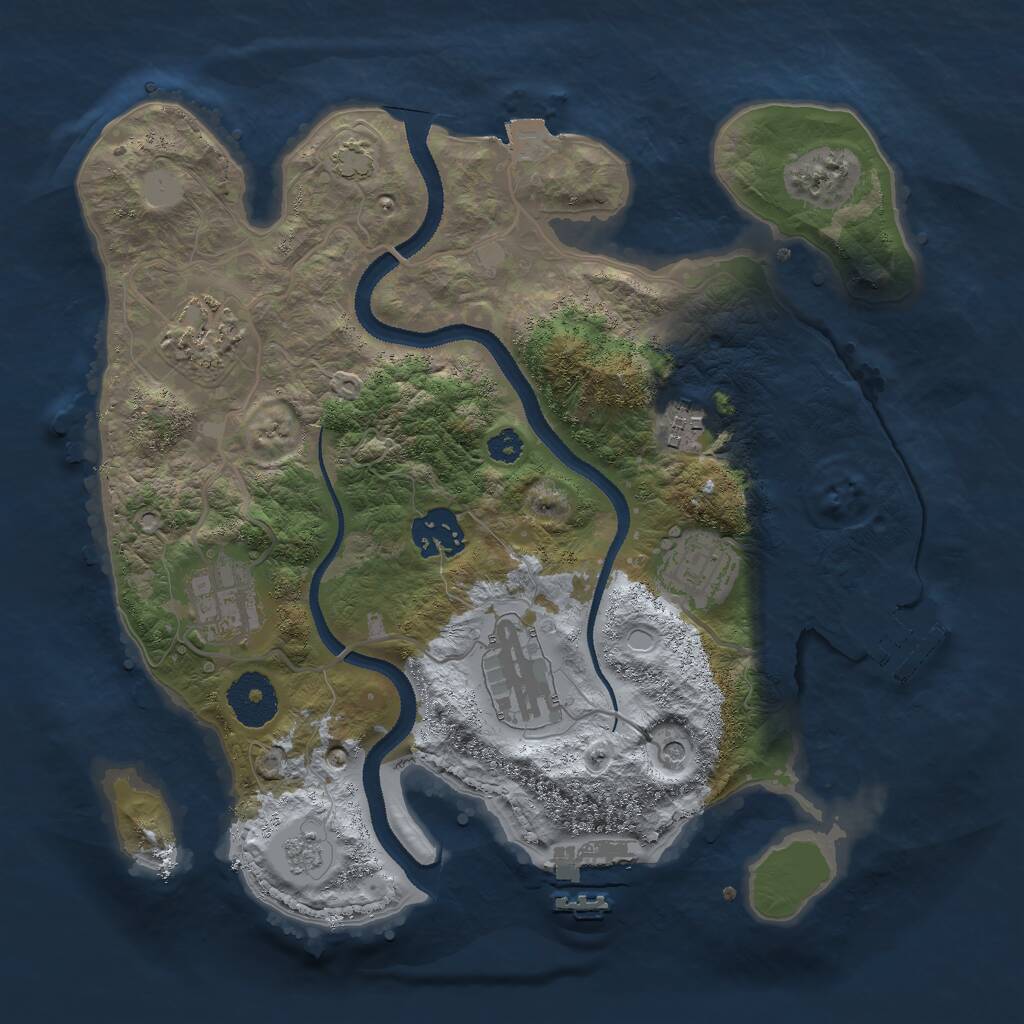 Rust Map: Procedural Map, Size: 3000, Seed: 958429891, 12 Monuments