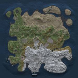 Thumbnail Rust Map: Procedural Map, Size: 3500, Seed: 998165599, 15 Monuments