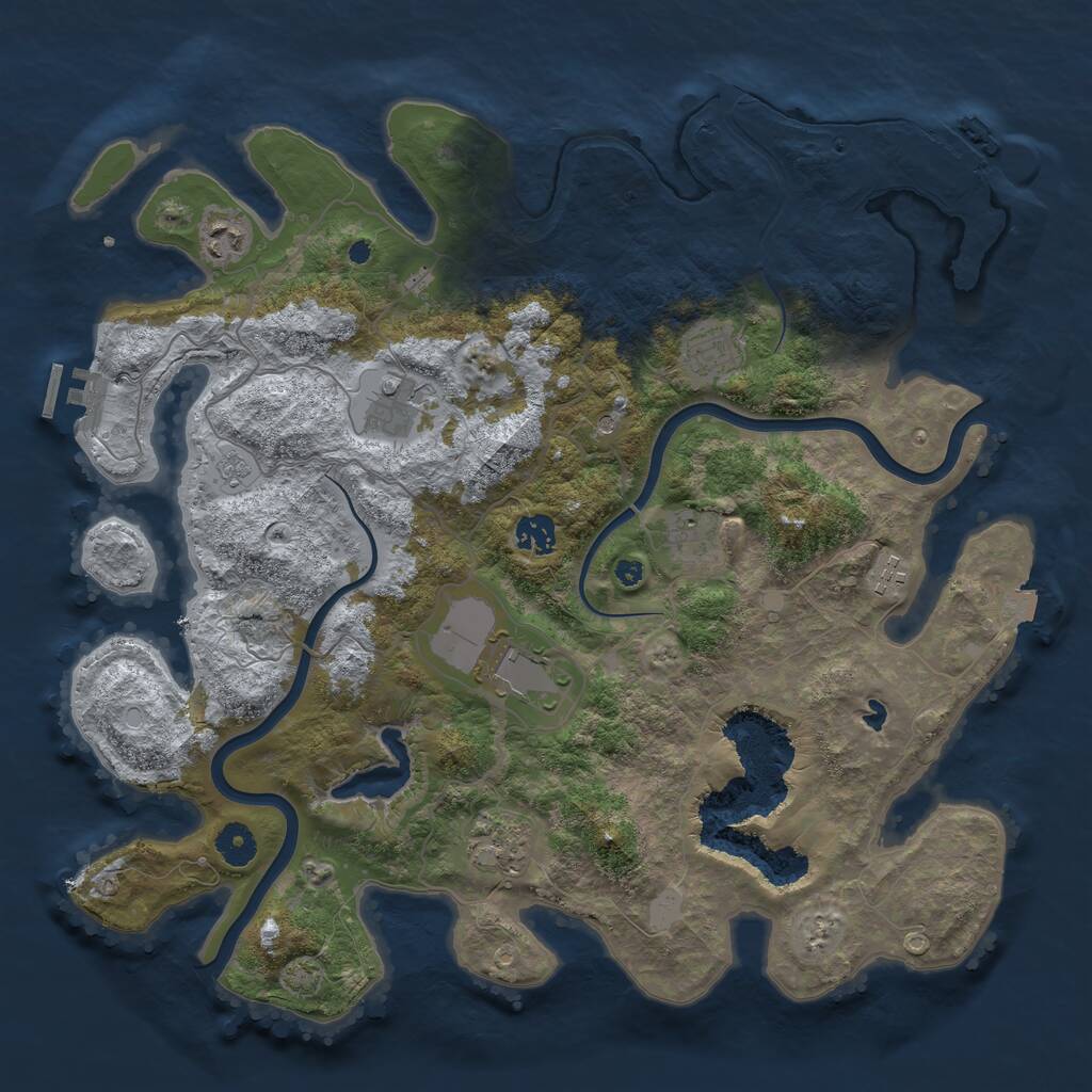 Rust Map: Procedural Map, Size: 4000, Seed: 53022060, 14 Monuments