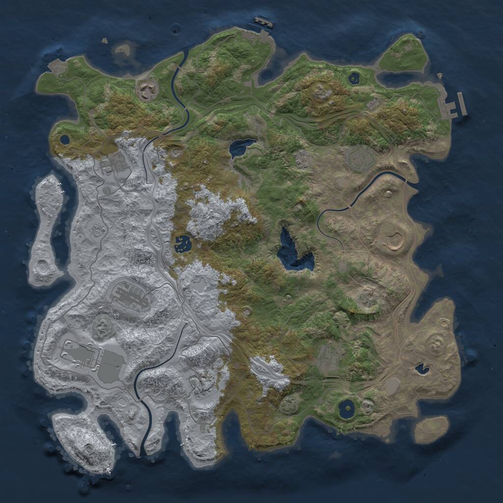 Rust Map: Procedural Map, Size: 4250, Seed: 282628780, 16 Monuments