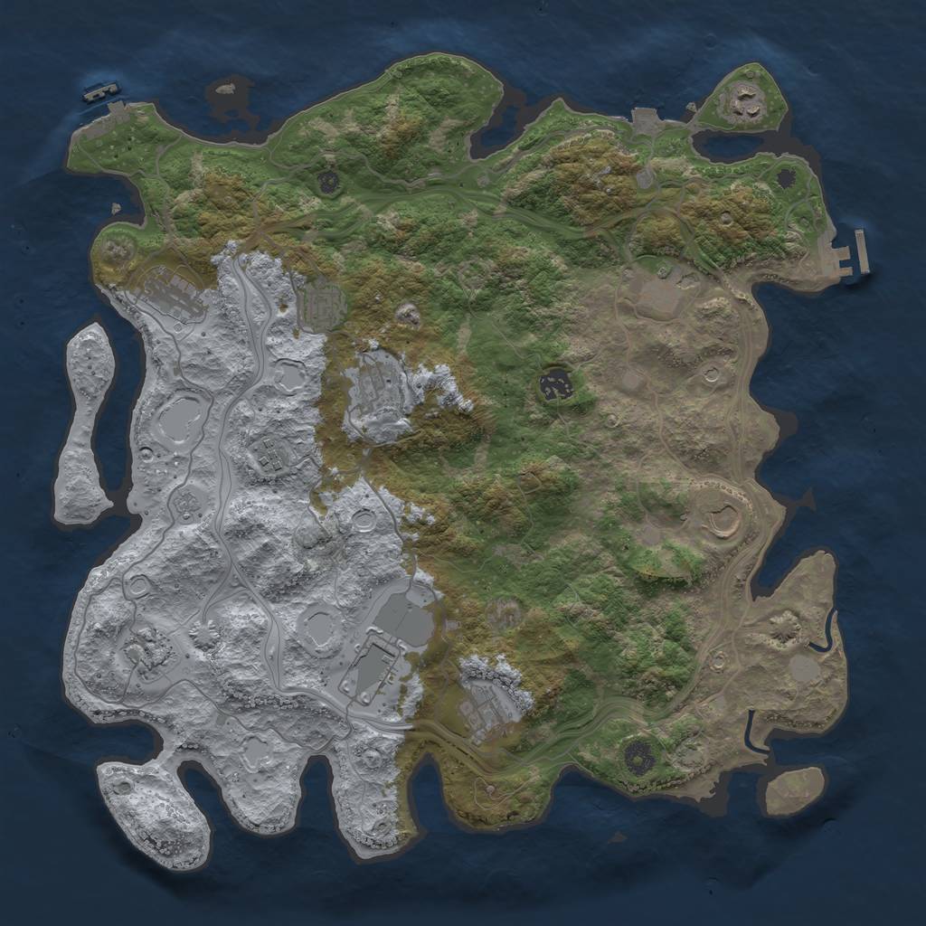 Rust Map: Procedural Map, Size: 4250, Seed: 282628780, 19 Monuments