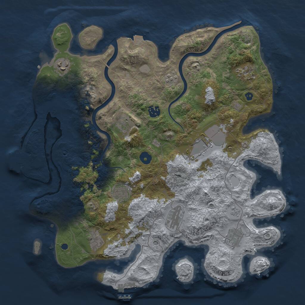Rust Map: Procedural Map, Size: 3800, Seed: 67655952, 16 Monuments