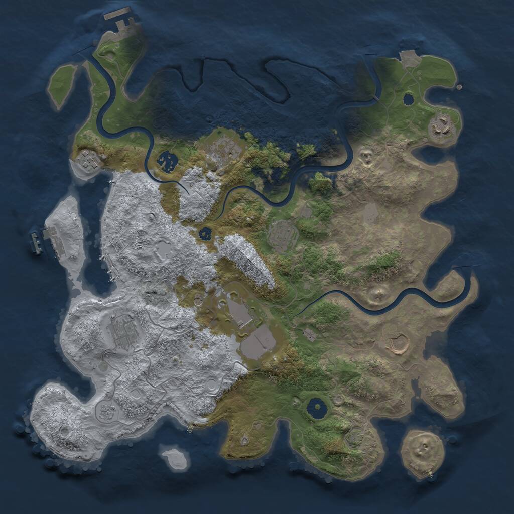 Rust Map: Procedural Map, Size: 3800, Seed: 658201946, 14 Monuments
