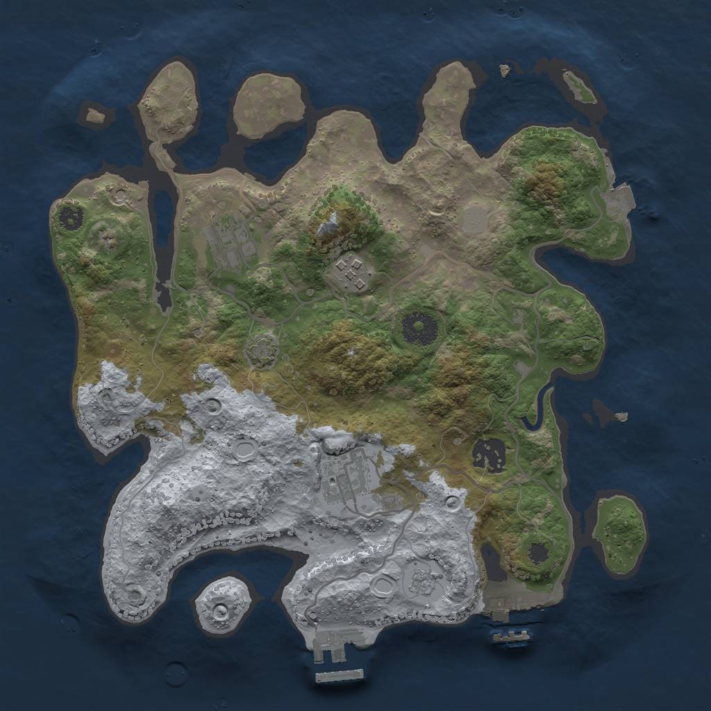 Rust Map: Procedural Map, Size: 3000, Seed: 2022024, 11 Monuments