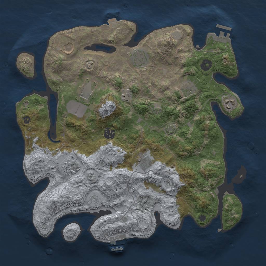 Rust Map: Procedural Map, Size: 3500, Seed: 2022024, 17 Monuments