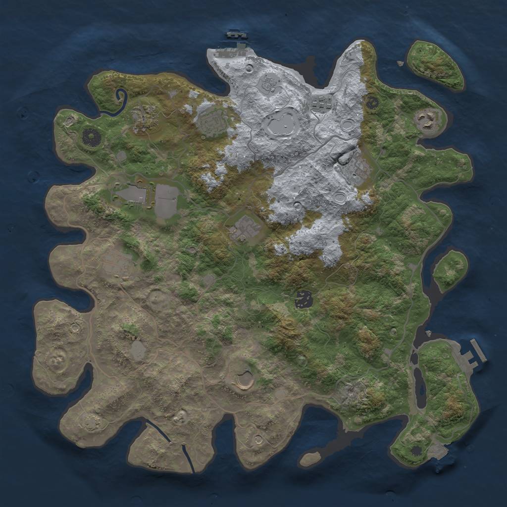 Rust Map: Procedural Map, Size: 4000, Seed: 45688, 18 Monuments