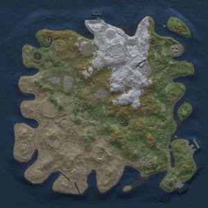 Thumbnail Rust Map: Procedural Map, Size: 4000, Seed: 45688, 18 Monuments