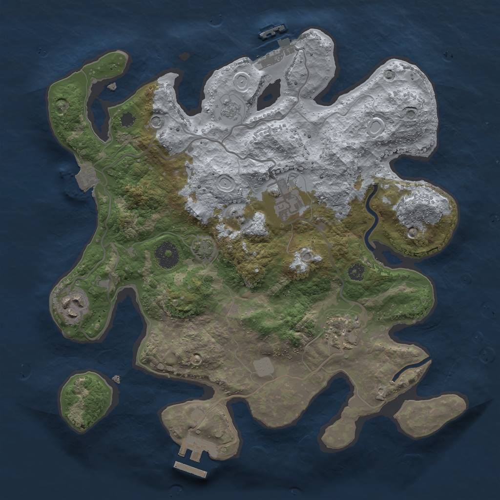 Rust Map: Procedural Map, Size: 3000, Seed: 12899, 11 Monuments