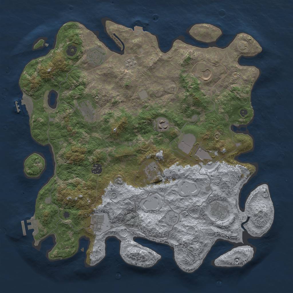 Rust Map: Procedural Map, Size: 4000, Seed: 481642428, 18 Monuments