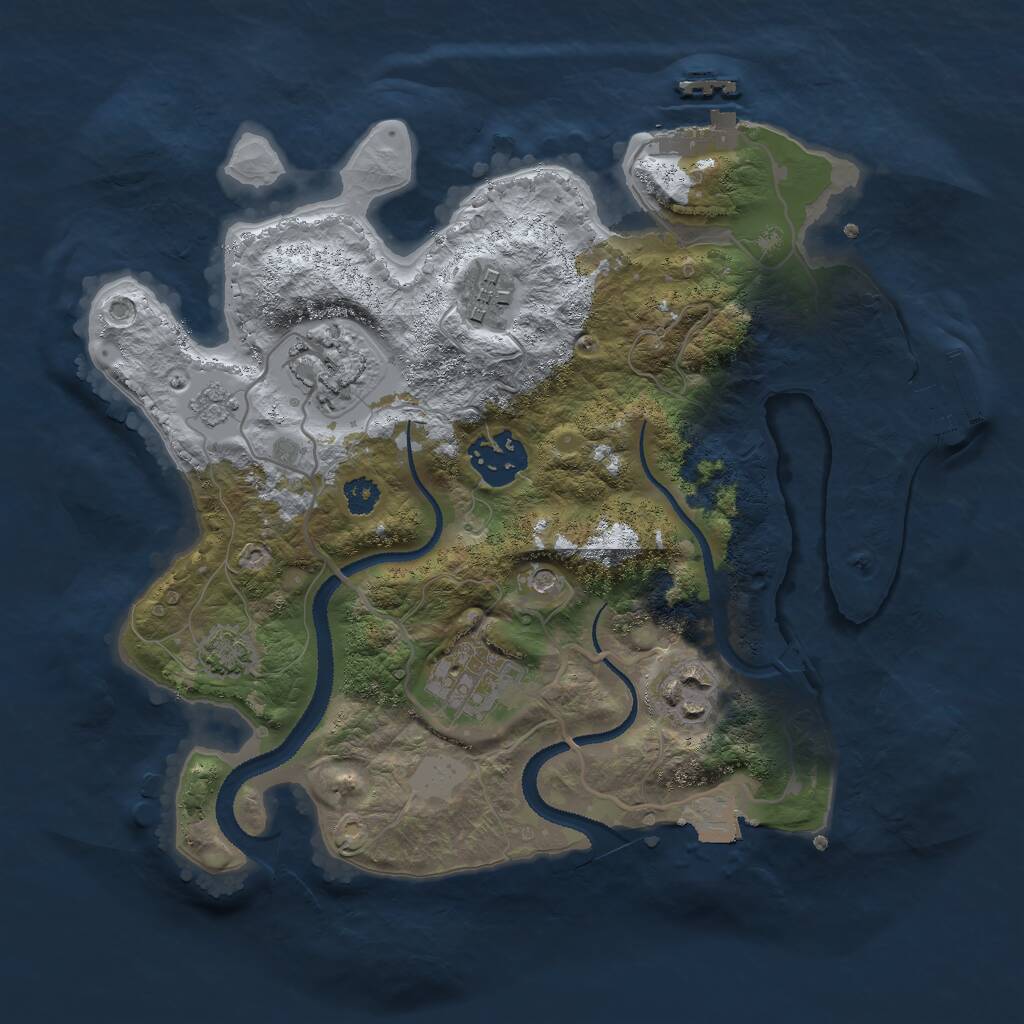 Rust Map: Procedural Map, Size: 2800, Seed: 1265532970, 11 Monuments