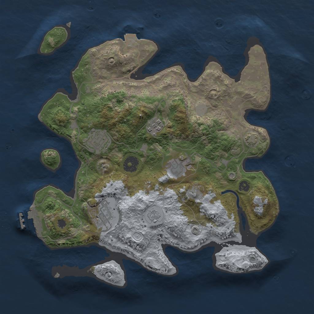 Rust Map: Procedural Map, Size: 3000, Seed: 700262159, 10 Monuments