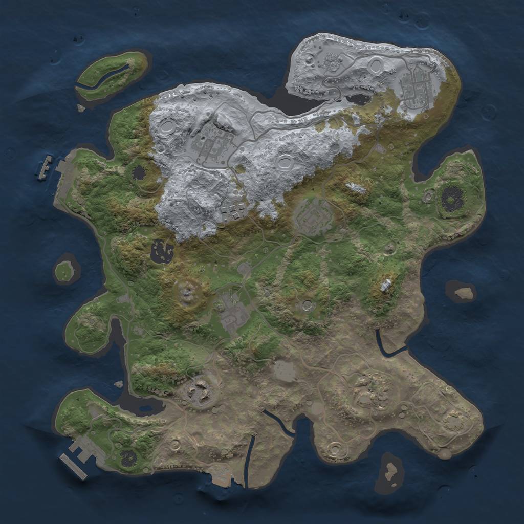 Rust Map: Procedural Map, Size: 3200, Seed: 1586544950, 16 Monuments