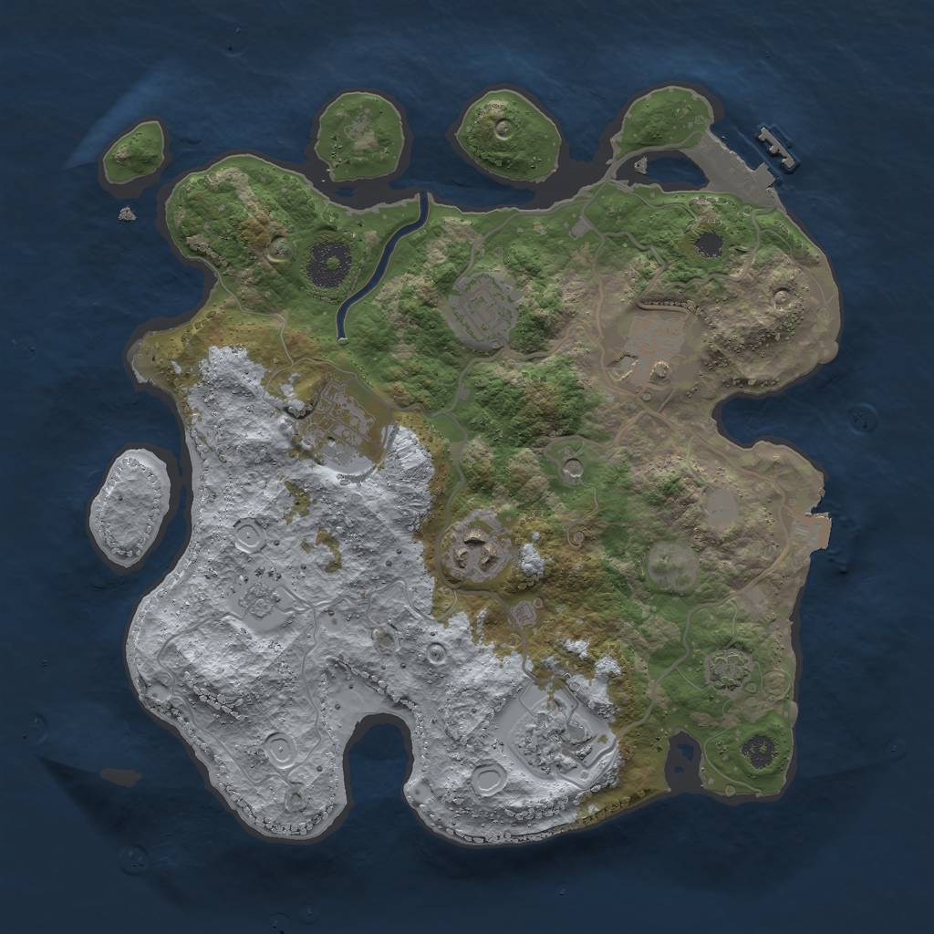 Rust Map: Procedural Map, Size: 3000, Seed: 4768, 12 Monuments