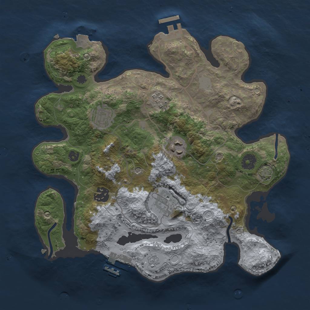Rust Map: Procedural Map, Size: 3000, Seed: 617696852, 13 Monuments